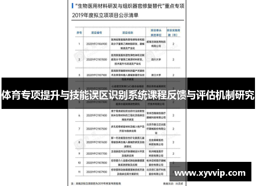 体育专项提升与技能误区识别系统课程反馈与评估机制研究